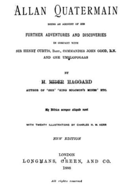 Allan Quatermain (novel) photo