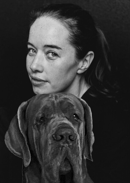 Anna Popplewell and her Great Dane puppy