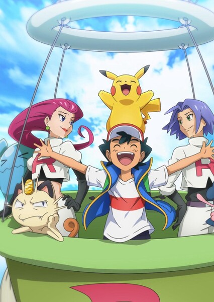Ash Ketchum, Pikachu (Ash's) and Team Rocket