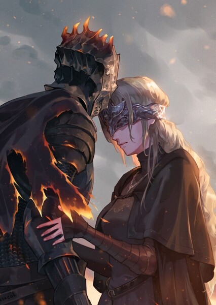 Ashen One and Firekeeper photo