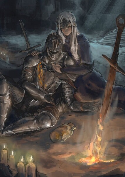 Ashen One and Firekeeper photo