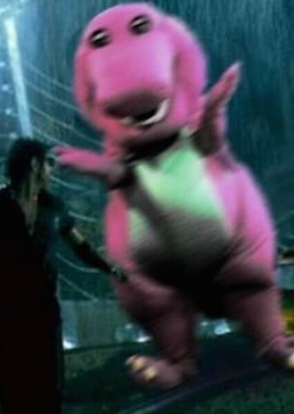 Barney the Dinosaur as the T-Rex