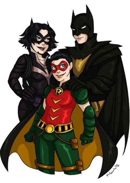 Batman, Robin, and Catwoman photo