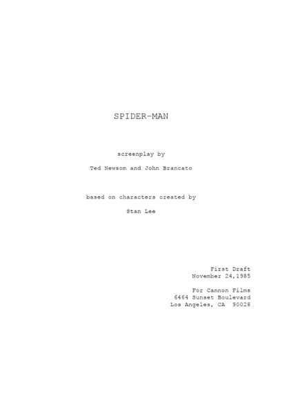 Cannon Films' Spider-Man (Newsom/Brancato)