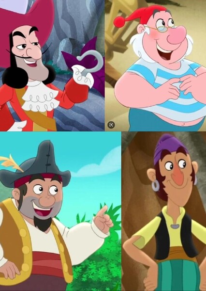 Captain Hook, Mr. Smee, Sharky and Bones