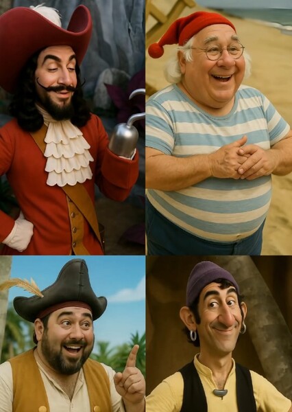Captain Hook, Mr. Smee, Sharky and Bones photo
