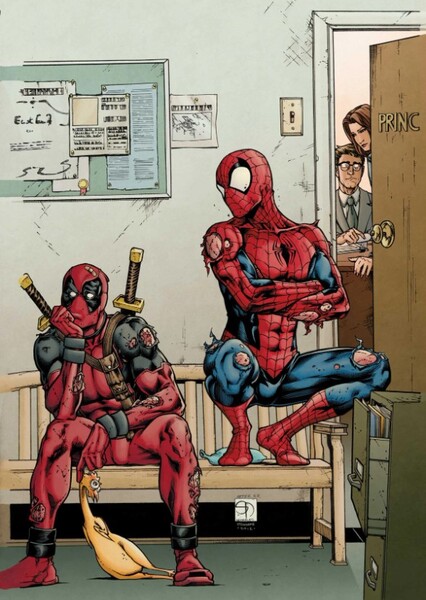 Deadpool and Spider-Man photo