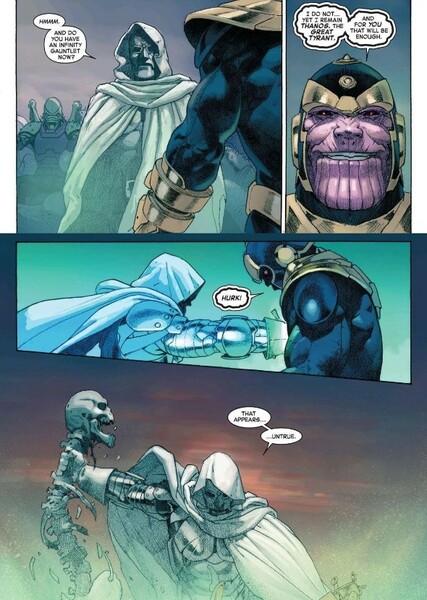 Doctor Doom kills Thanos