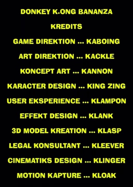 Fake Credits (Donkey Kong Country)