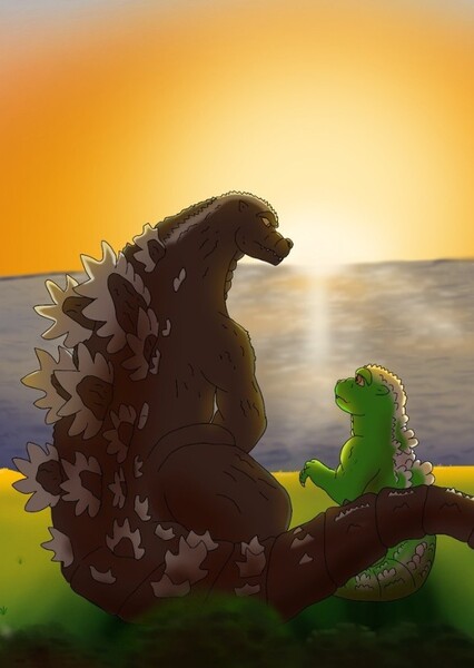 Godzilla and Godzilla, Jr. photo