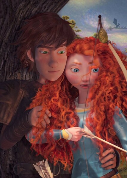 Hiccup and Merida