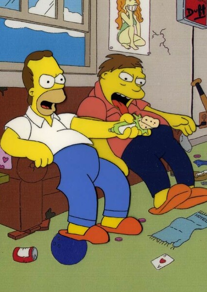 Homer Simpson and Barney Gumble