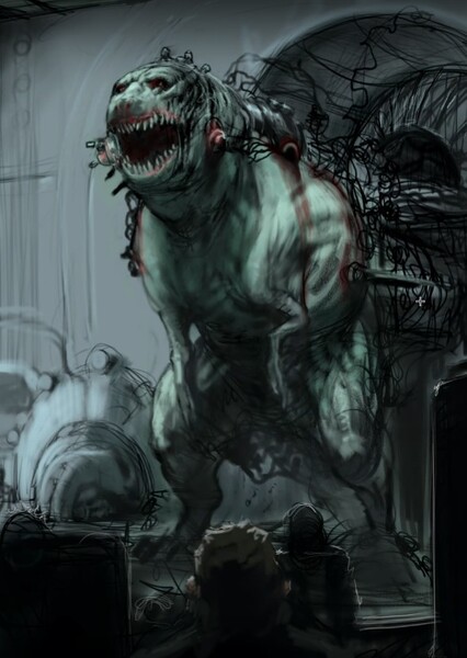 Human-dinosaur hybrid