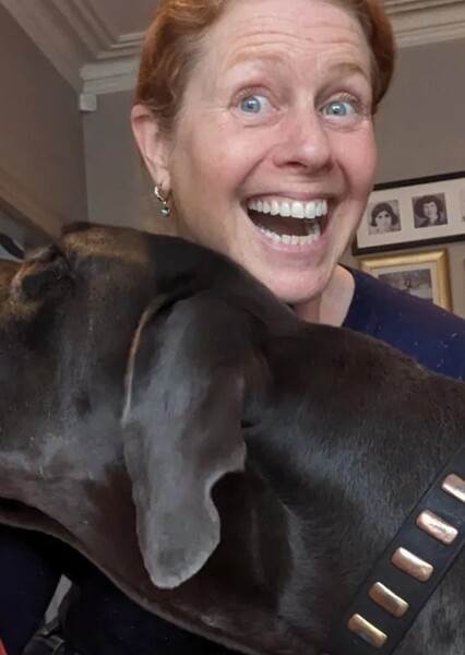 Jane Perry and her Great Dane Harley