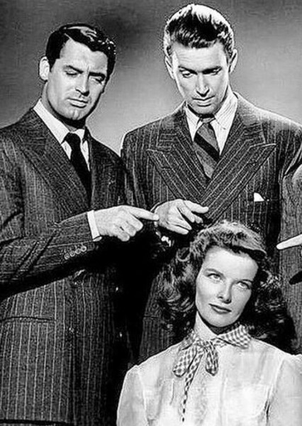 Katharine Hepburn, Cary Grant, and James Stewart