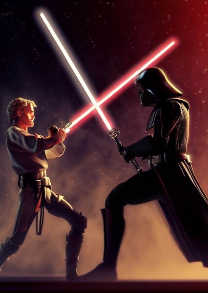Luke Skywalker and Darth Vader photo