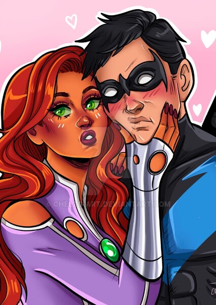 Nightwing and Starfire photo