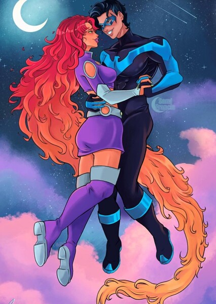 Nightwing and Starfire photo