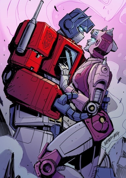 Optimus Prime and Elita-1
