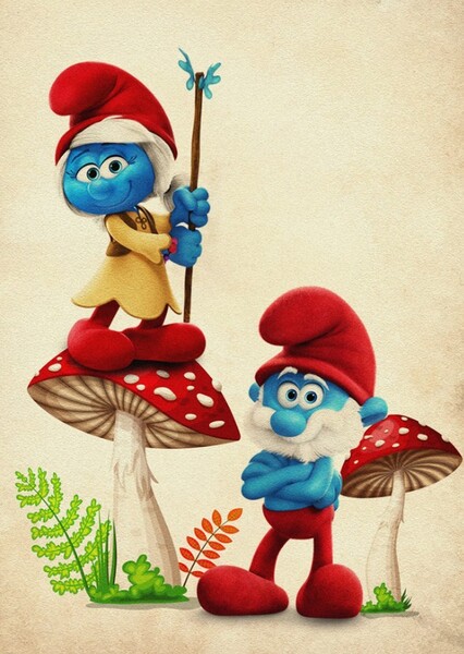 Papa Smurf and Smurfwillow