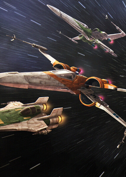 Poe Dameron's Orange, White, and Blue X-Wing as Small Rebel Ships in Star wars episode 10 : Rise of new Jedi & Sith 