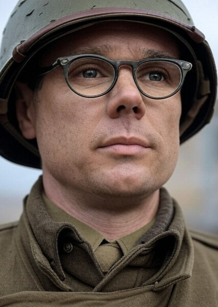 Rupert Evans as Four-Eyes in Sgt Rock