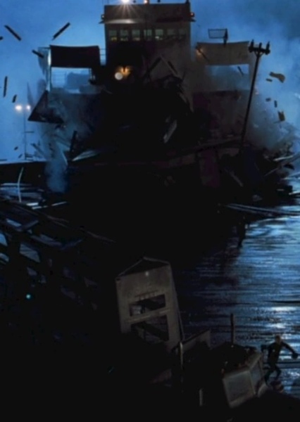SKYWALKER, CRASH - SHIP CRASHING INTO DOCK