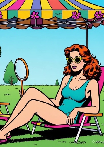 Beachgoer w/ boho sunglasses