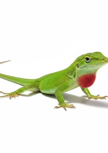 Bright green anole-like lizard