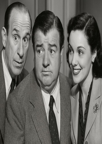 Bud Abbott, Lou Costello and Helen Mack