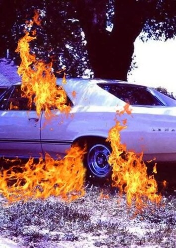 David Bruce Banner's Nightmare - Blown Out Car Tire and Car Crash Fire