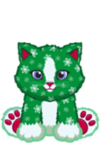 Green Snowy Kitten