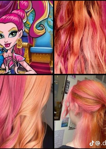 Hot pink w Gold/Orange streak