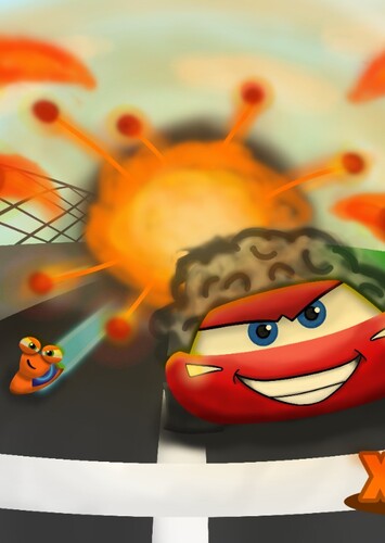 Lightning McQueen vs Turbo the Snail