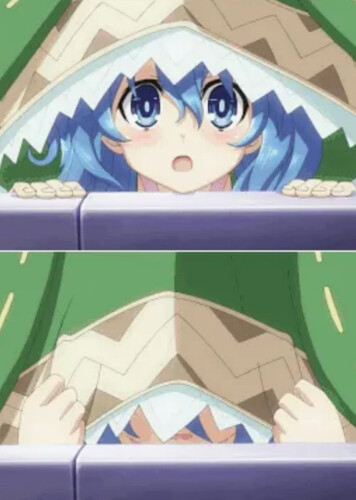 Shy Blue-Haired Girl