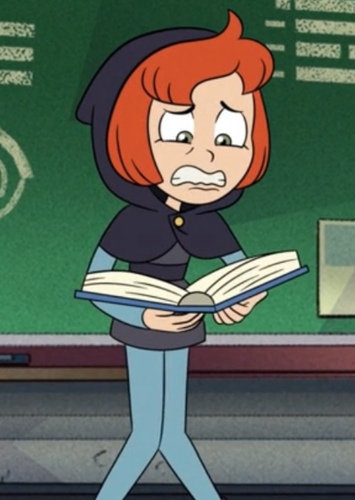Shy orange-hair illusion student