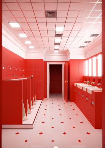 The Red Public Bathroom