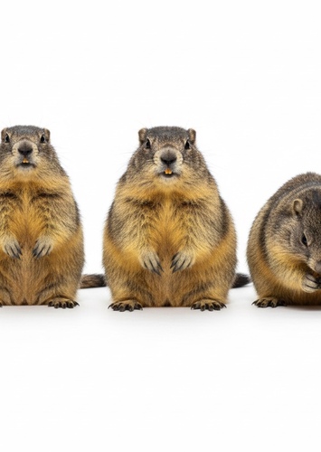 Three hamster-like mammals