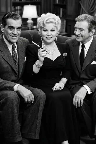 Boris Karloff, Mae West, and Claude Rains