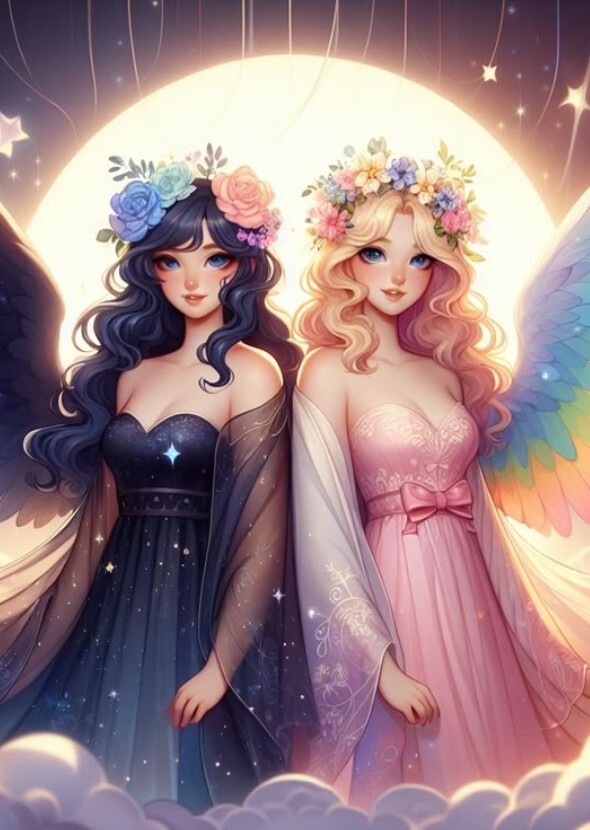 Amelie and Daphne, the Angel and Devil Twins Friends
