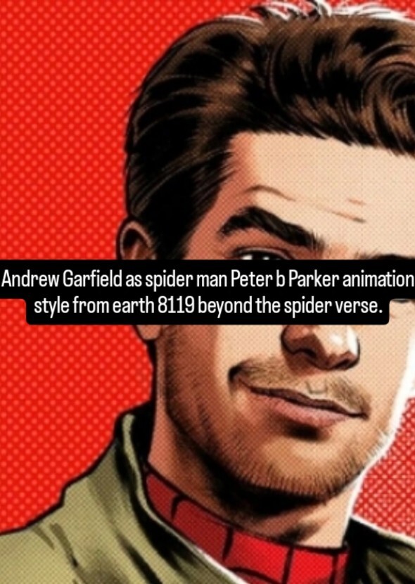 Andrew Garfield as spider man Peter b Parker beyond the spider verse.