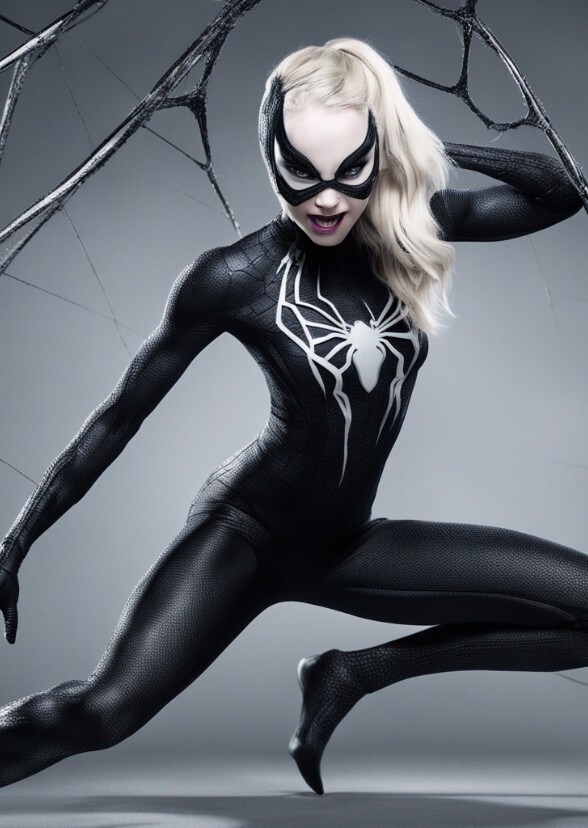 Anya Taylor joy As spider night black cat Gwenom
