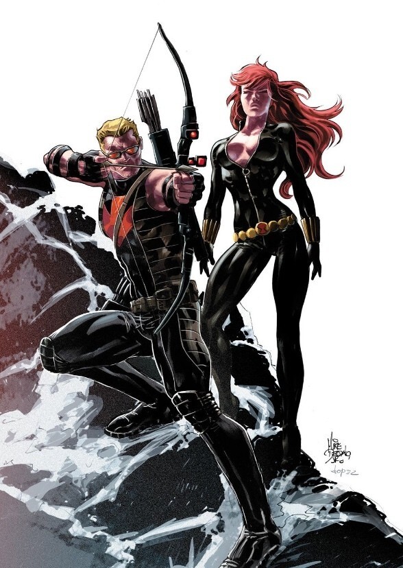 Black Widow and Hawkeye