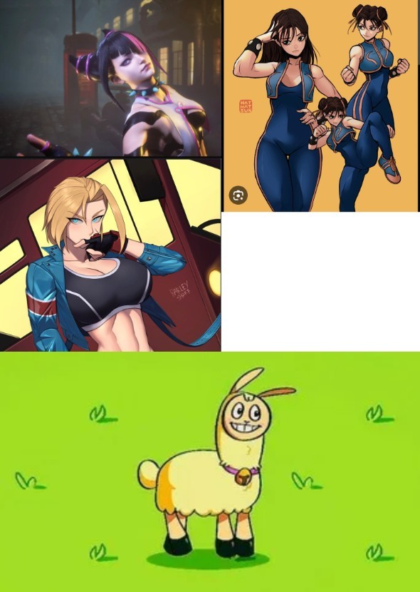 Cammy, Juri & Chun-Li play Hungry Lamu