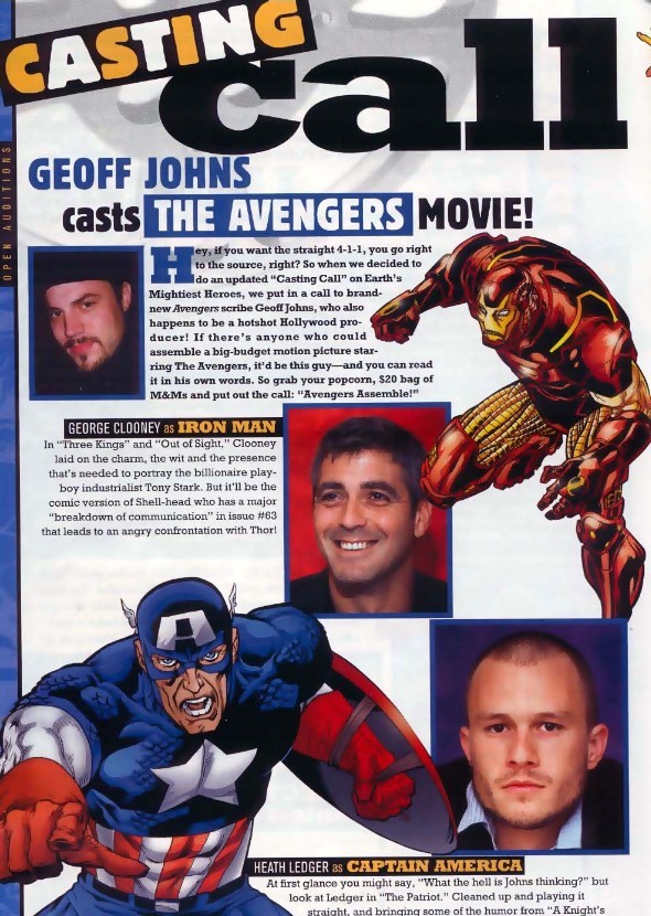 Casting Call: Geoff John's The Avengers!