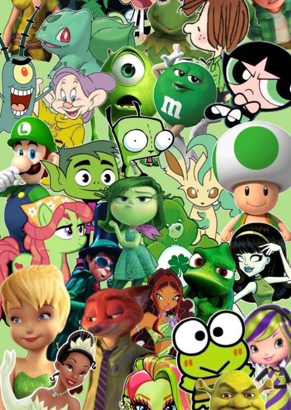 Characters Color Green(characters From Decades)