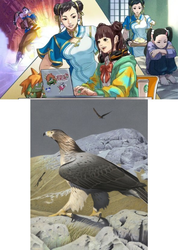Chun-Li and Li-Fen play fetch with the Haast’s eagle