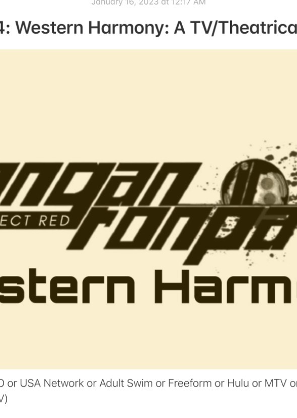 Danganronpa V4: Western Harmony