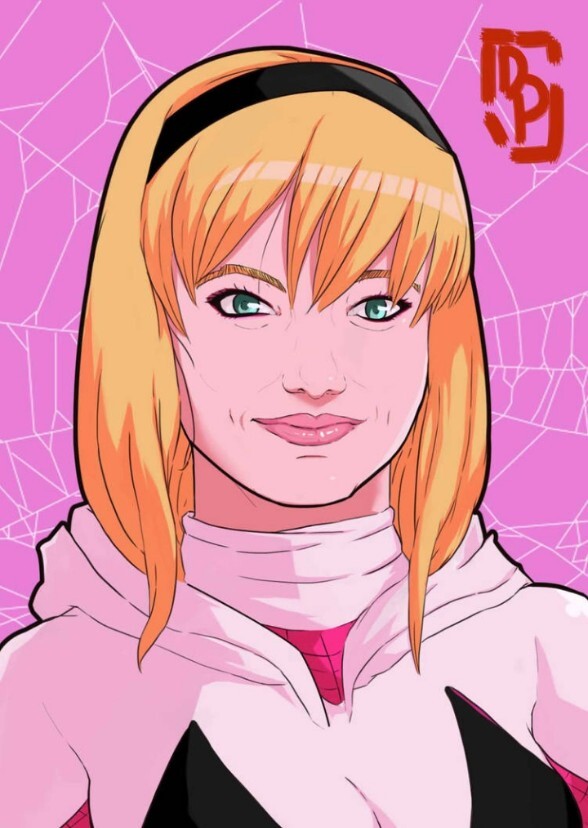Emma Stone as ghost spider iron Gwen