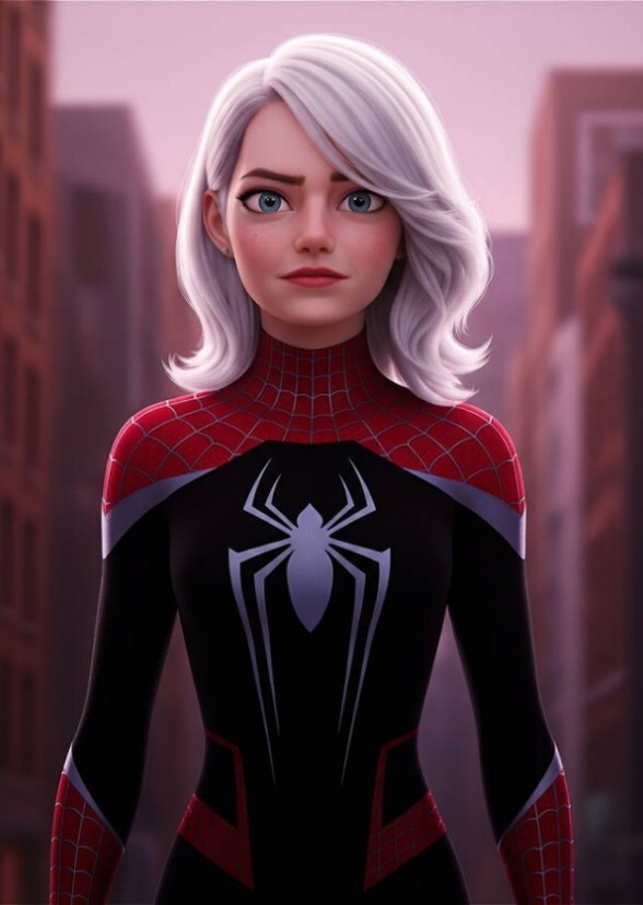 Emma Stone as ghost spider man